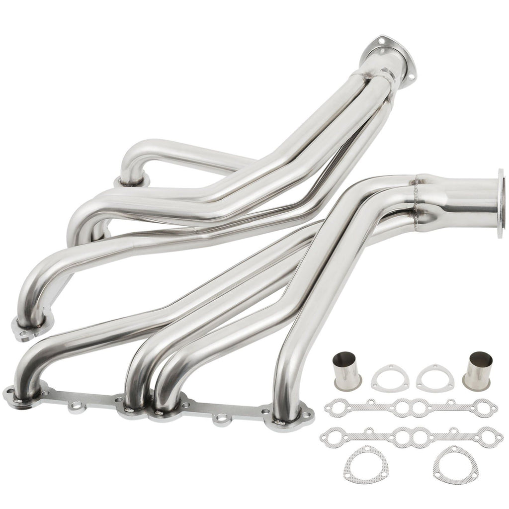 Exhaust Header Stainless Steel Long Tube Exhaust Header Polished Manifold Header For Chevy 283 302 305 307 327 350 400 Long Tube Exhaust Header