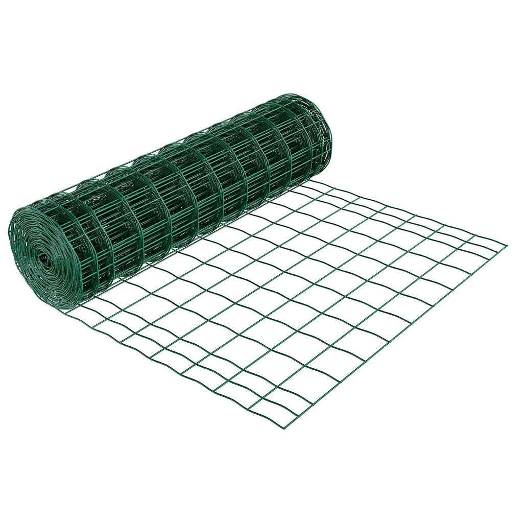 Farm Fence, 39 x 787 in, 4 x 4 in Mesh 2.1mm Galvanized Steel Wire Fencing for Cattle, Hog & Sheep, Heavy Duty Vinyl Coated Livestock Fence for Animal Enclosures, Cage Wire, Garden Fences, Green