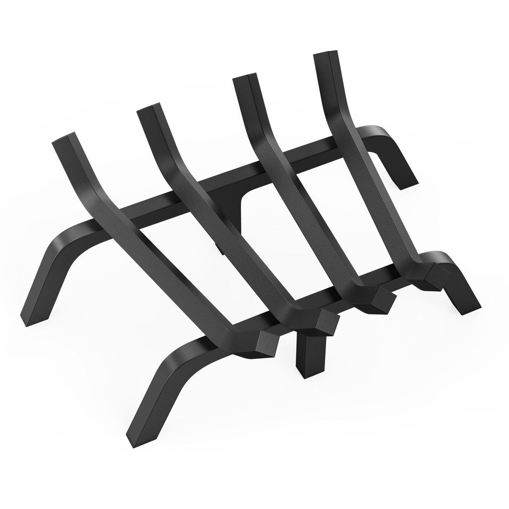Fireplace Log Grate, 18 inch Heavy Duty Fireplace Grate with 6 Support Legs, 3/4'' Solid Powder-coated Steel Bars, Log Firewood Burning Rack Holder for Indoor and Outdoor Fireplace