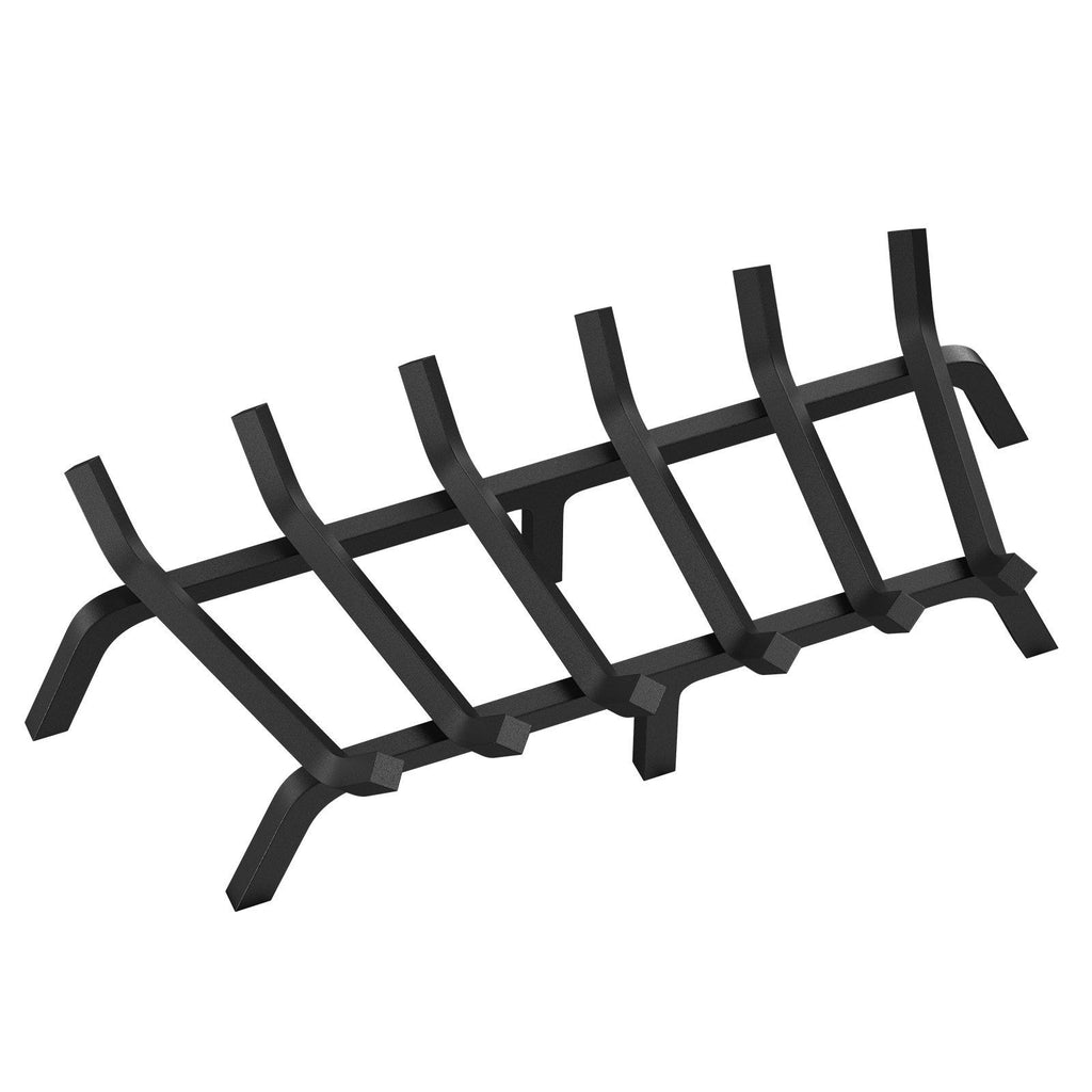 Fireplace Log Grate, 27 inch Heavy Duty Fireplace Grate with 6 Support Legs, 3/4'' Solid Powder-coated Steel Bars, Log Firewood Burning Rack Holder for Indoor and Outdoor Fireplace