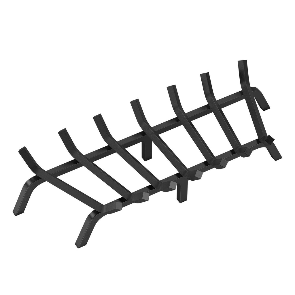 Fireplace Log Grate, 30 inch Heavy Duty Fireplace Grate with 6 Support Legs, 3/4'' Solid Powder-coated Steel Bars, Log Firewood Burning Rack Holder for Indoor and Outdoor Fireplace