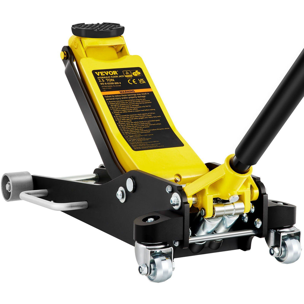 Floor Jack, 2.5 Ton Low Profile Floor Jack, Aluminum and Steel Racing Floor Jack with Dual Pistons Quick Lift Pump, Floor Jack Lifting Range 3-3/4"-18-7/10"