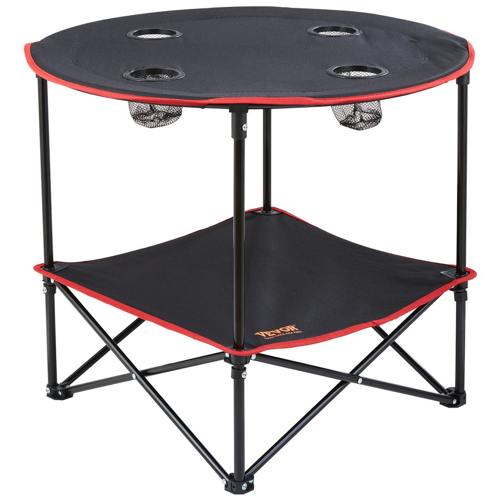 Folding Camping Table, Outdoor Portable Side Tables, Lightweight Fold Up Table, 600D Oxford Fabric & Steel Ultra Compact Work Table with Large Storage & Carry Bag, For Beach Picnic, 28.3"x24"
