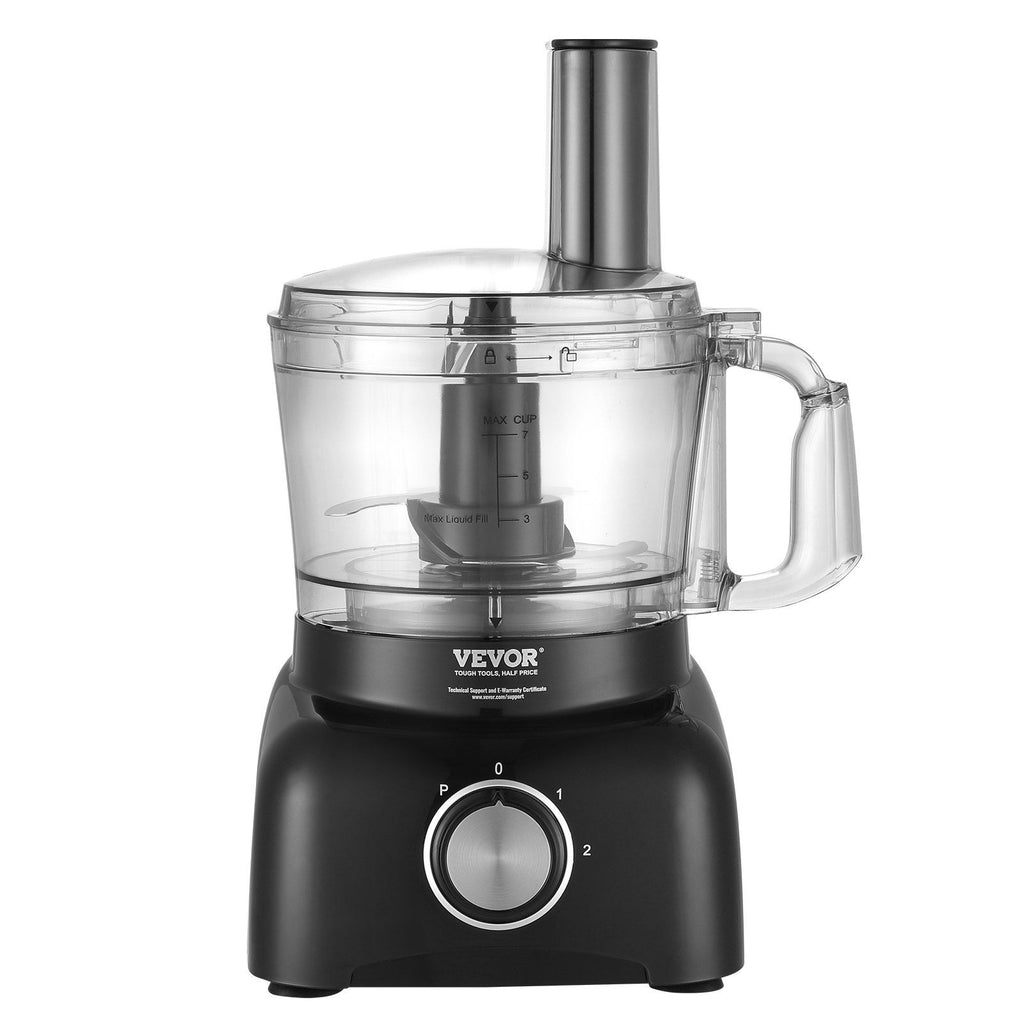 Food Processor, 7-Cup Vegetable Chopper for Chopping, Mixing, Slicing, and Kneading Dough, 350 Watts Stainless Steel Blade Professional Electric Food Chopper, Easy Assembly & Clean, Black