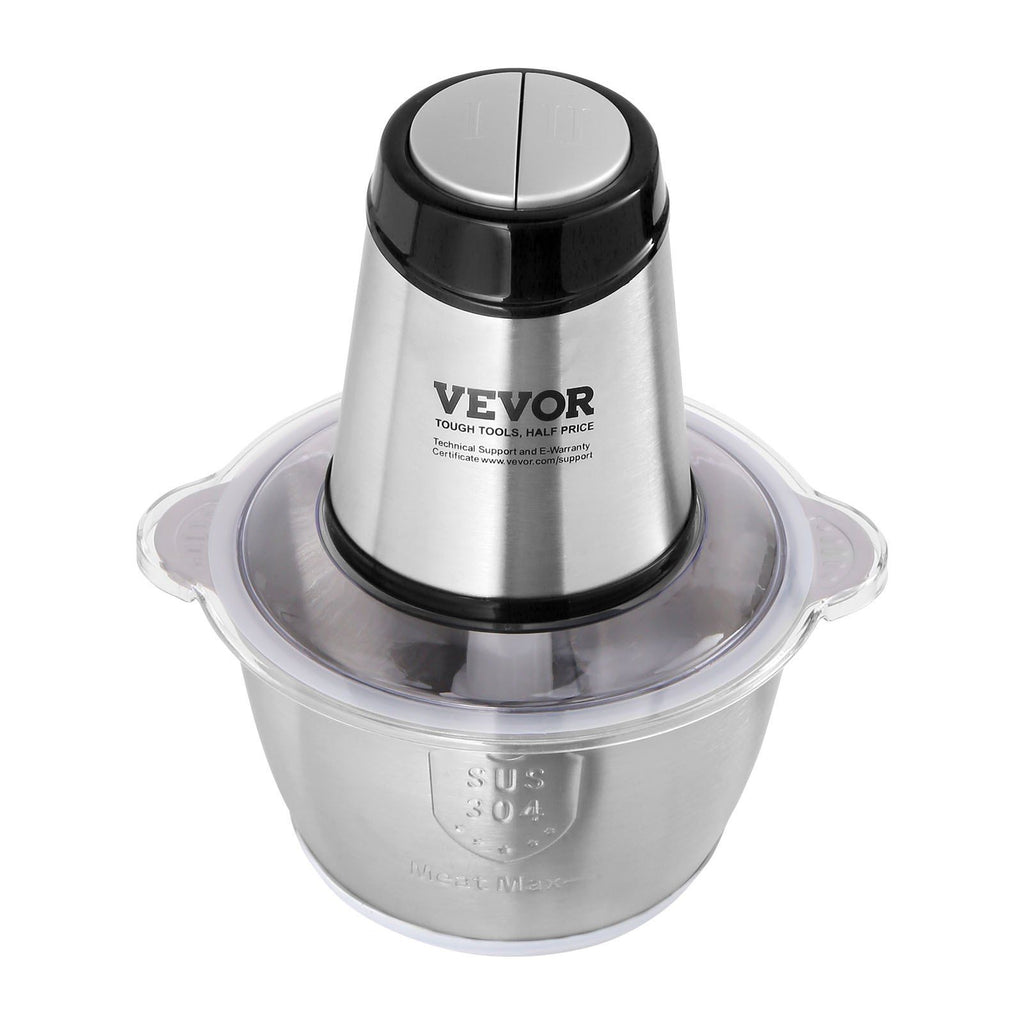 Food Processor, Electric Meat Grinder with 4-Wing Stainless Steel Blades, 400W Electric Food Chopper, 8 Cup Stainless Steel Bowl, 2 Speeds Food Grinder for Baby Food, Meat, Onion, Vegetables