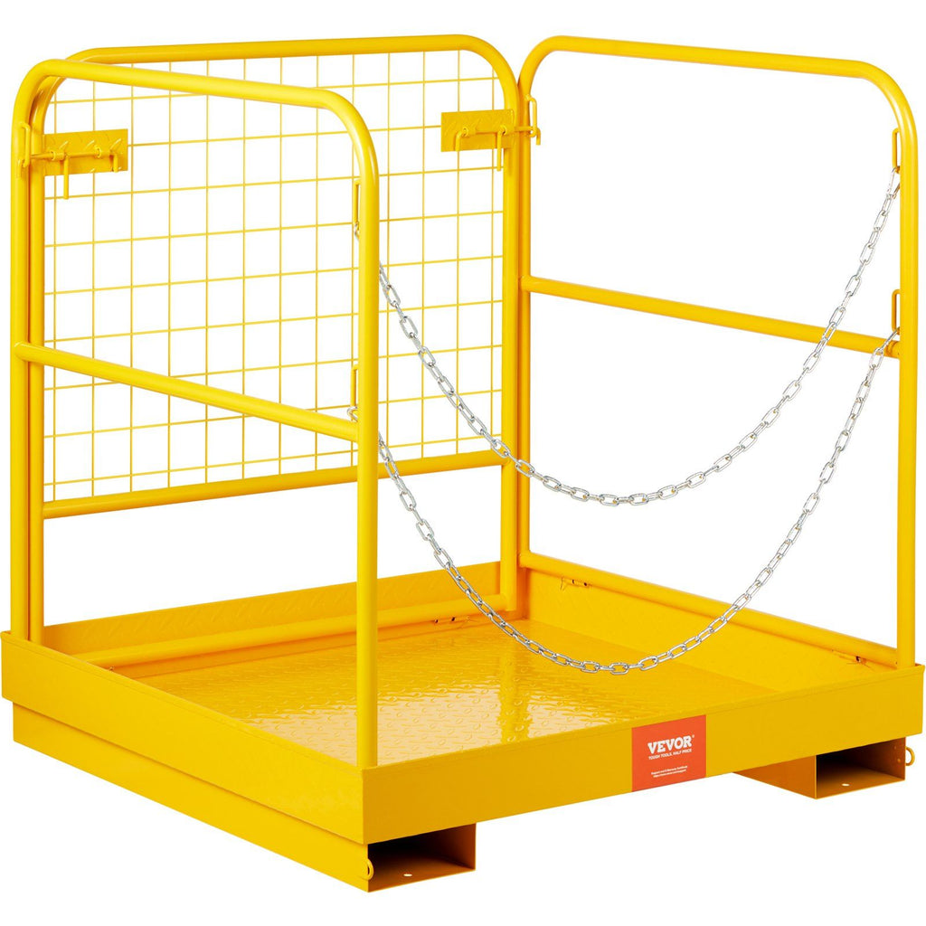Forklift Safety Cage Work Platform 36X36in 1200lbs Foldable for Aerial Job
