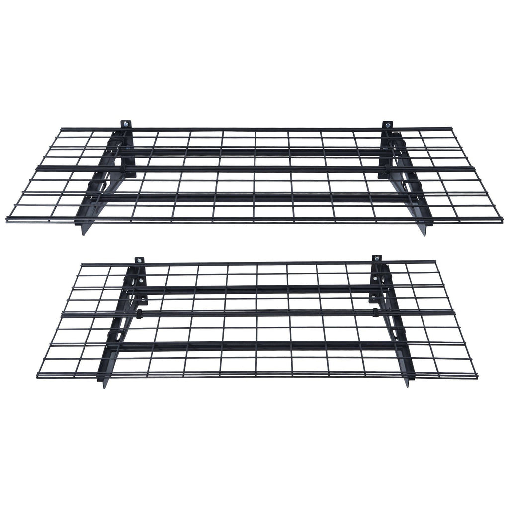 Garage Storage Shelving, 2 Pack, 4 x 2 ft Heavy Duty Garage Shelves Wall Mounted, 500 lbs Load Capacity(Total) Garage Storage Rack Floating Shelves, Suitable for Shop, Shed, Garage Storage