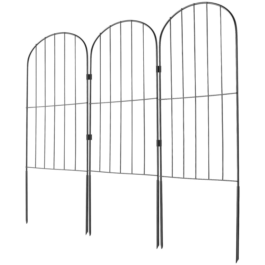 VEVOR Garden Fence, No Dig Fence 24in(H) x30ft(L) Animal Barrier Fence, Underground Decorative Garden Fencing with 2 Inch Spike Spacing, Metal Dog Fence for The Yard and Outdoor Patio, 28 Pack