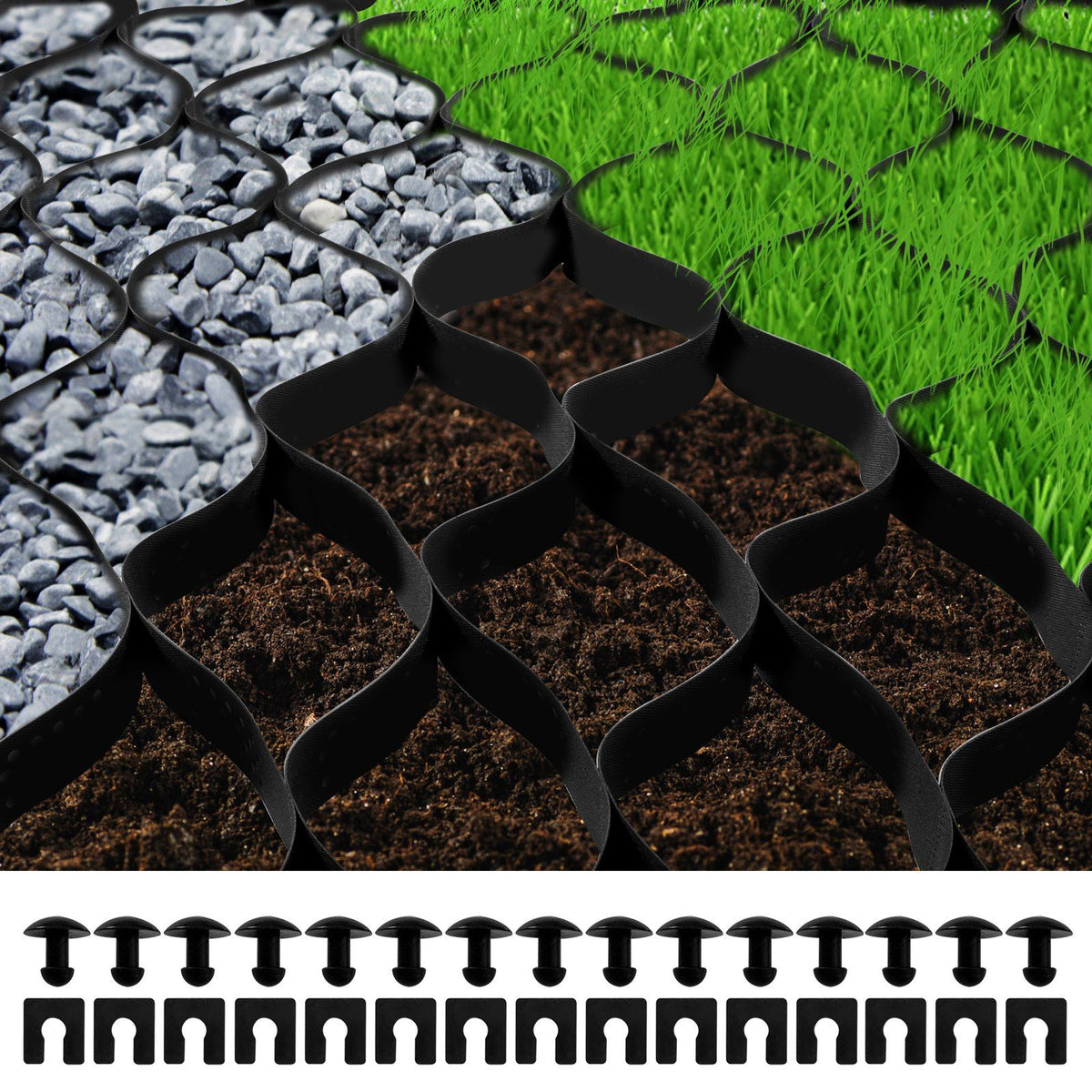 Vel Grid VEVOR Ground Grid, 1885 lbs per Sq Ft Load Geo Grid, 2