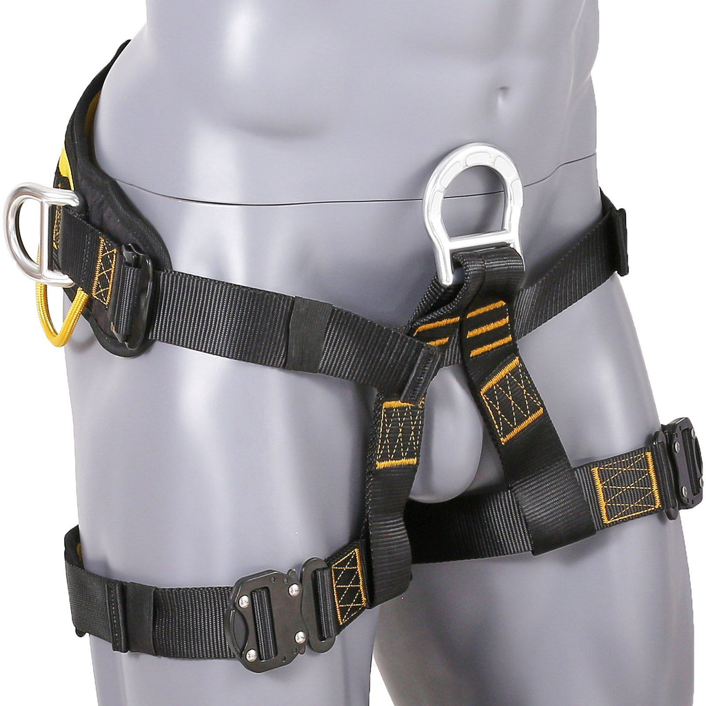 Half Body Safety Harness, Tree Climbing Harness with Added Padding on Waist and Leg, Half Protection Harness 340 lbs, ASTM F1772-17 Certification, for Fire Rescuing Caving Rock Climbing