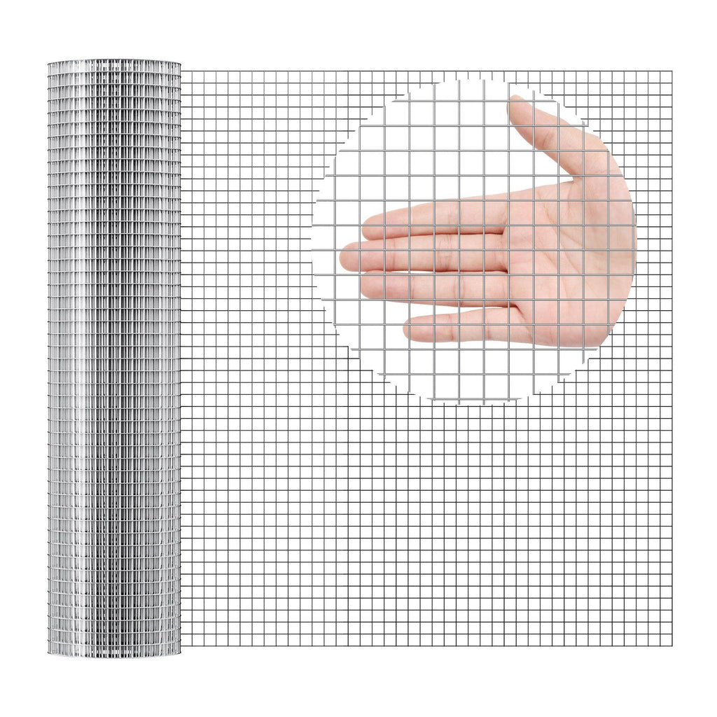 Hardware Cloth, 1/2 inch 24in x 25 ft 19 Gauge, Hot Dipped Galvanized Wire Mesh Roll, Chicken Wire Fencing, Wire Mesh for Rabbit Cages, Garden, Small Rodents
