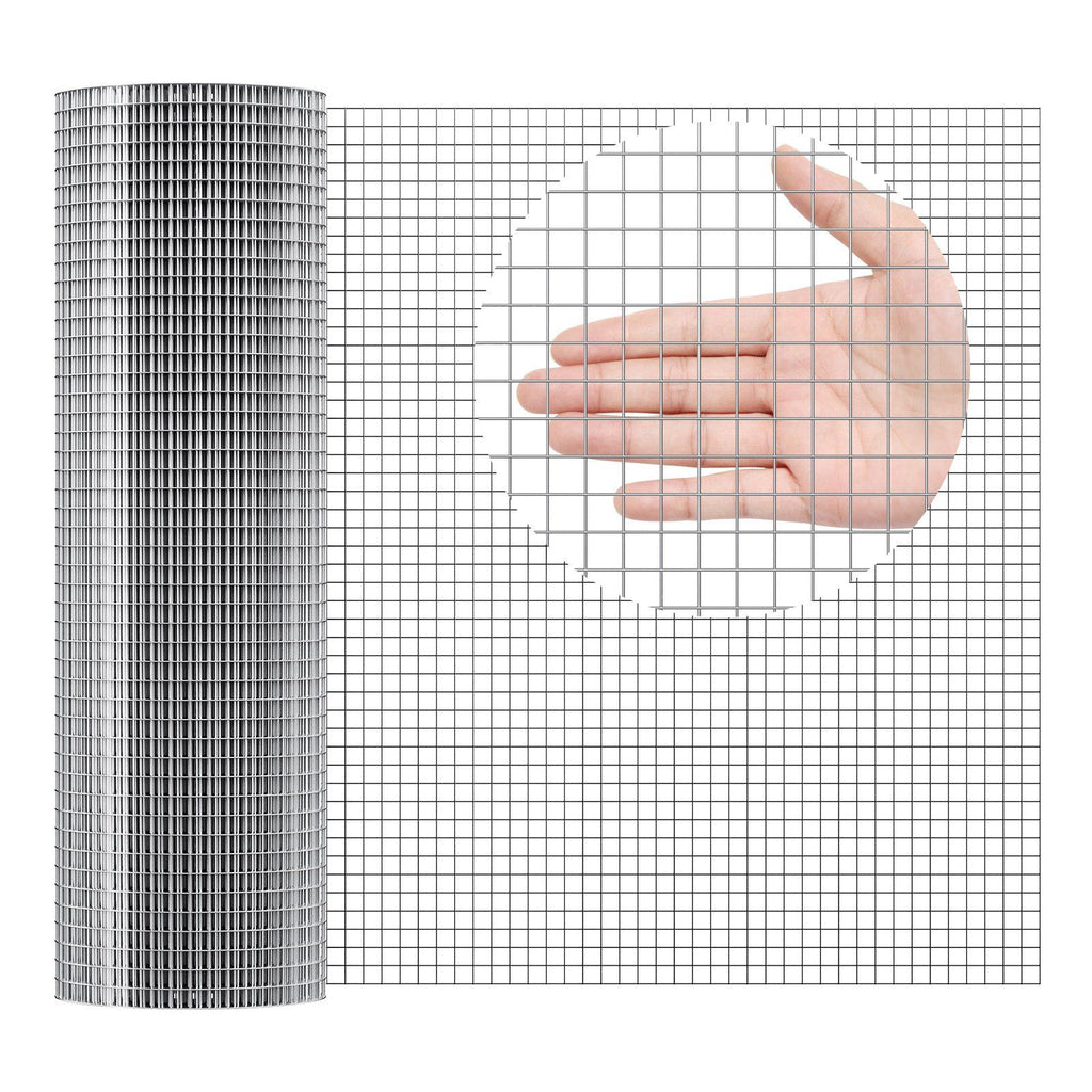 Hardware Cloth, 1/2 inch 24in x 50 ft 19 Gauge, Hot Dipped Galvanized Wire Mesh Roll, Chicken Wire Fencing, Wire Mesh for Rabbit Cages, Garden, Small Rodents