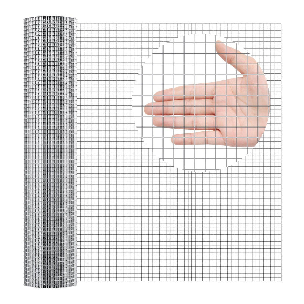 Hardware Cloth, 1/2 inch 36in x 50 ft 19 Gauge, Hot Dipped Galvanized Wire Mesh Roll, Chicken Wire Fencing, Wire Mesh for Rabbit Cages, Garden, Small Rodents