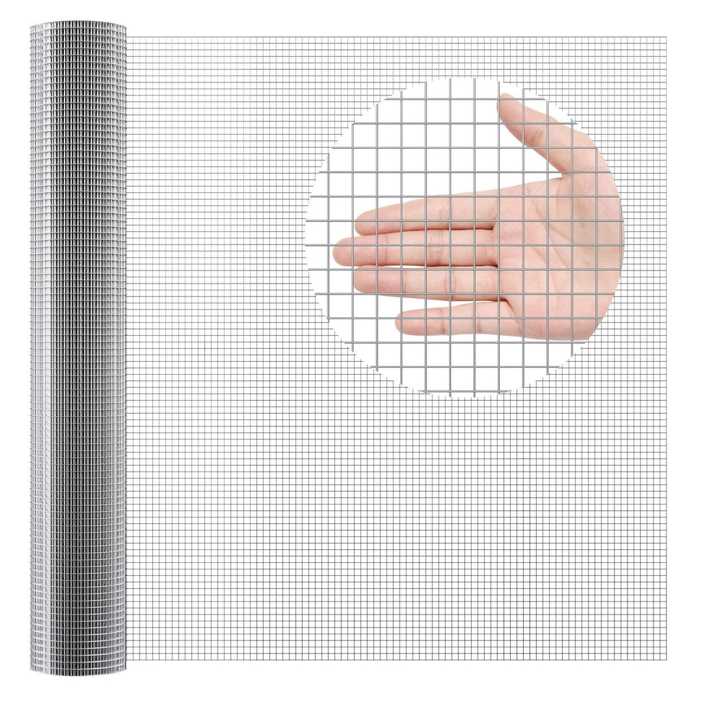 Hardware Cloth, 1/2 inch 48in x 50 ft 19 Gauge, Hot Dipped Galvanized Wire Mesh Roll, Chicken Wire Fencing, Wire Mesh for Rabbit Cages, Garden, Small Rodents