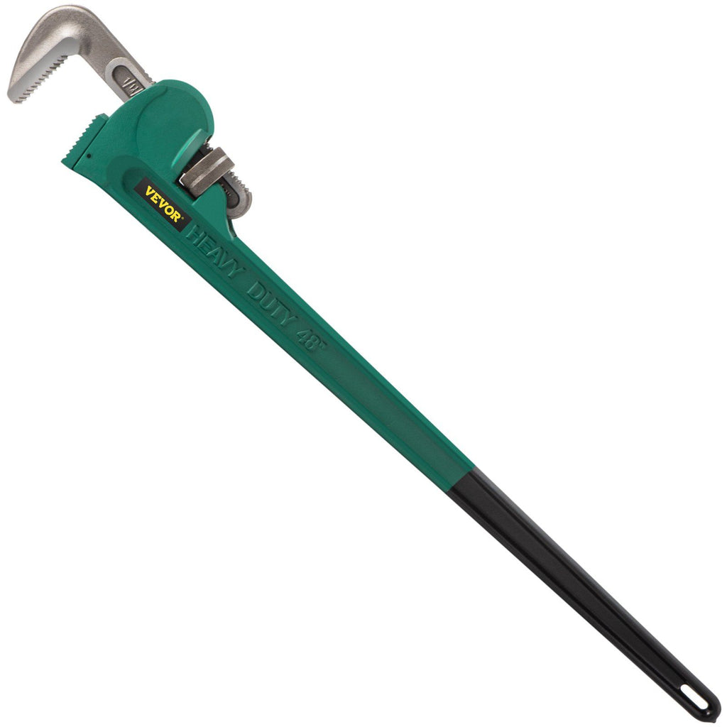 Heavy-Duty Straight Pipe Wrench 48", Pipe Wrench High Hardness and Wear-resistance,Adjustable Plumbing Pipe Wrench 4.3" Jaw Capacity,Straight Handle Plumbers Tool
