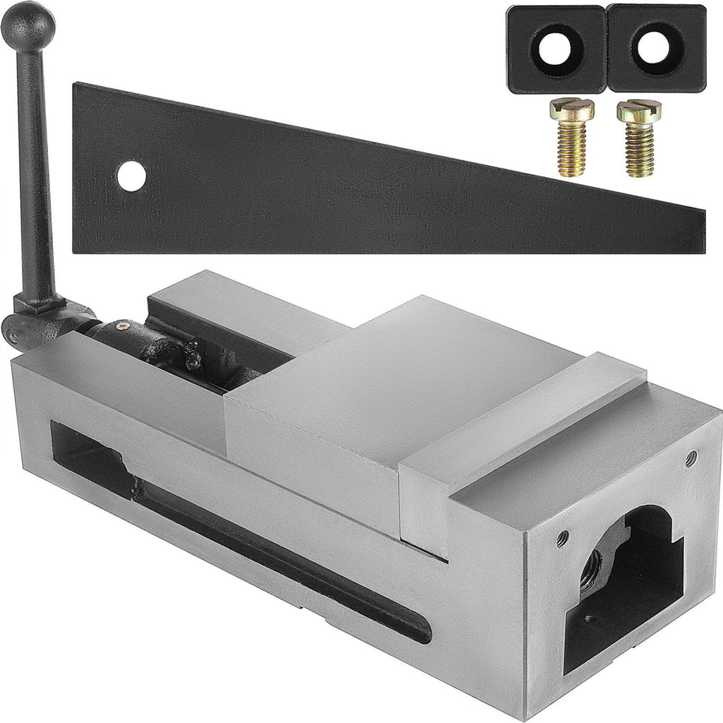 High Precision Milling Vice 6 Inch,Bench Clamp Vise Nodular Cast Iron Material,Flat Clamp Vise Mill Vise for Milling Drilling Machine and Precision Parts Finishing
