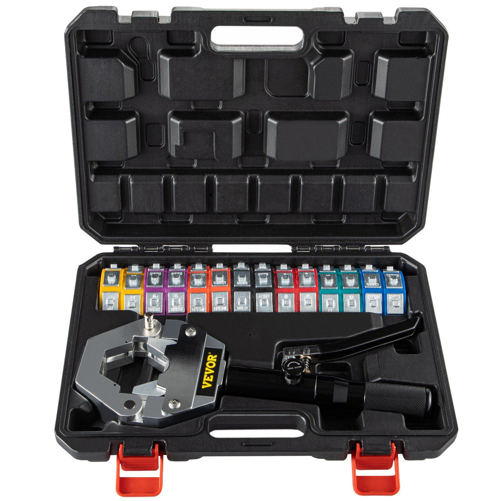 Hydraulic Hose Crimper Hydra-Krimp 71500,Manual AC Hose Crimper Kit Air Conditioning Repaire Handheld, Hydraulic Hose Crimping Tool with 7 Die Set for Barbed and Beaded Hose Fittings