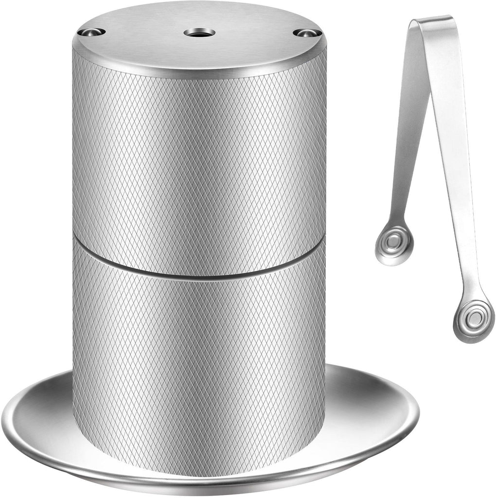 Ice Ball Press, 2.4" Ice Ball Maker, Aircraft Al Alloy Ice Ball Press Kit for 60mm Ice Sphere, Ice Press w/Stainless-Steel Clamp Plate, Silver Ice Ball Press Maker for Whiskey, Bourbon, Scotch