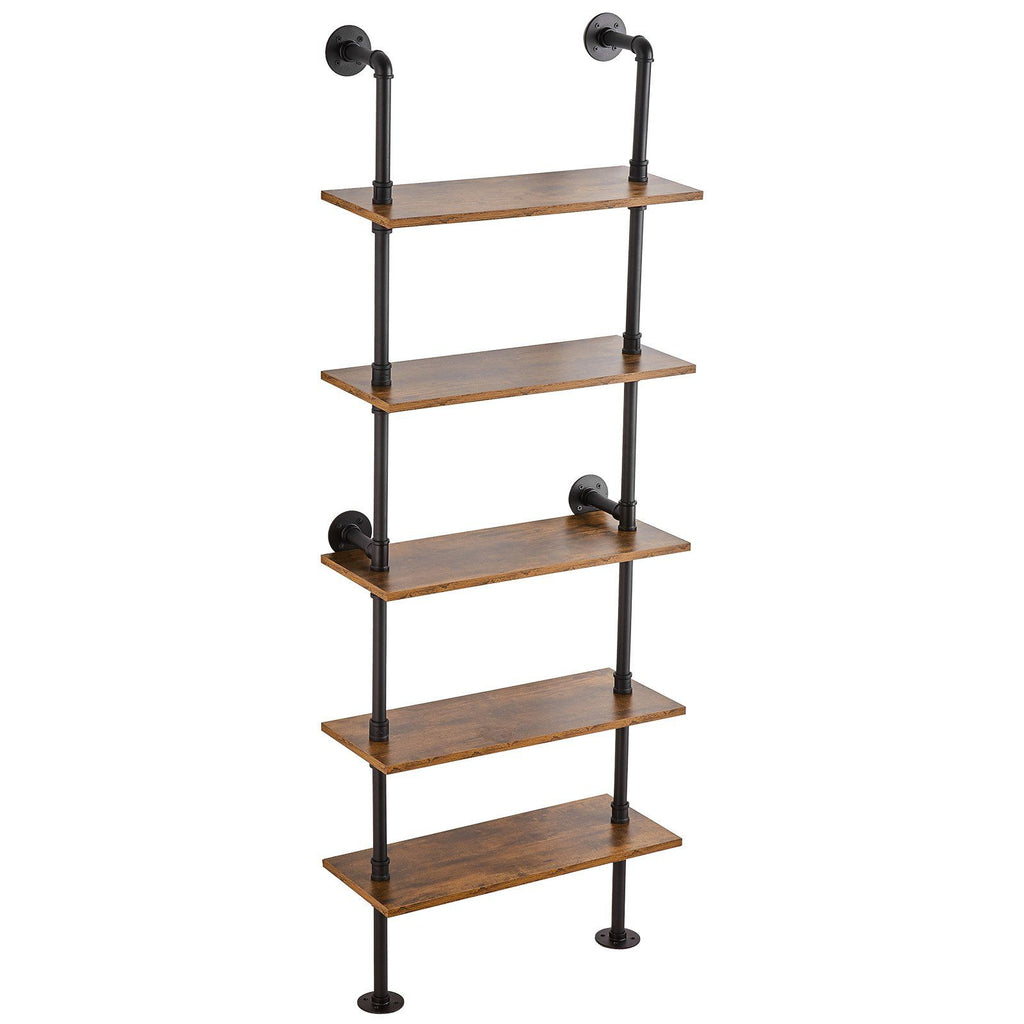 Industrial Pipe Shelf 5 Tier 24x9.84in Wall-Mount for Kitchen Bedroom