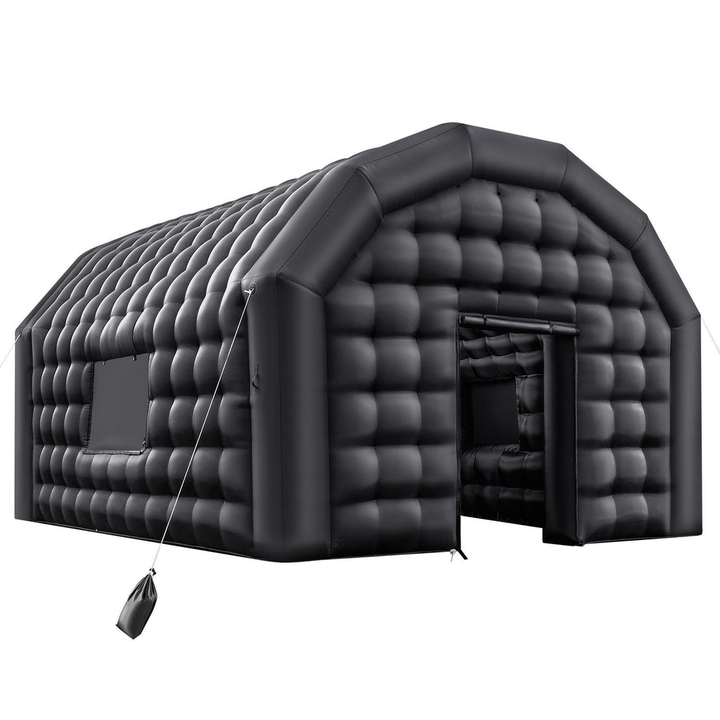 Inflatable Nightclub, 16.4 x 13.1 x 12.5 ft Inflatable Party Tent with 680W Blower & Sandbag, Ventilated Blow up Night Club with 2 Windows, Air Cube House for Event Birthday Wedding Party