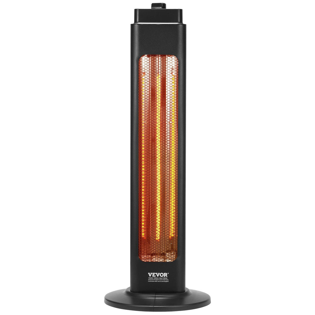 Infrared Heater, 1500W Oscillation Electric Space Heater, Patio Heater w/ 2 Speeds , Outdoor/Outdoor for Bedroom,Studio,Porch,Dining Room,Studio, Stand,31.5 in L, Black