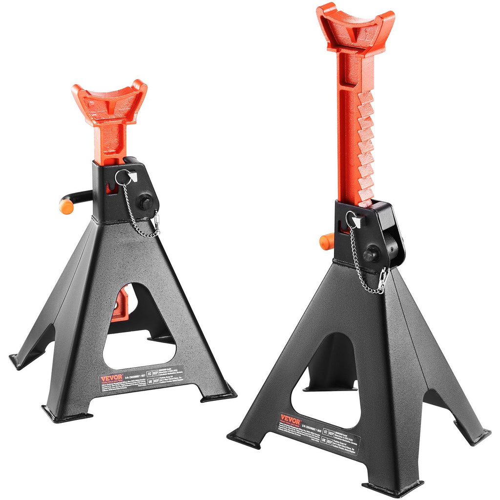 Jack Stands, 6 Ton (13,000 lbs) Capacity Car Jack Stands Double Locking, 14.2 -23 inch Adjustable Height, for lifting SUV, Pickup Truck, Car and UTV/ATV, Red, 1 Pair