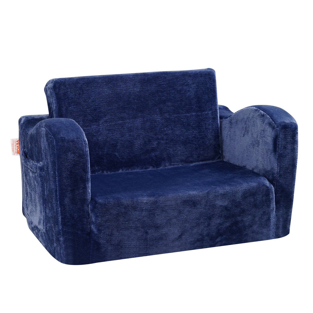 Kids Couch, 2-in-1 Toddler Chairs Comfy, Toddler Couch Sofa Bed Fold Out, Convertible Sofa to Lounger, Kids Chair Seat Playroom Furniture for Kids Girls & Boys, Blue
