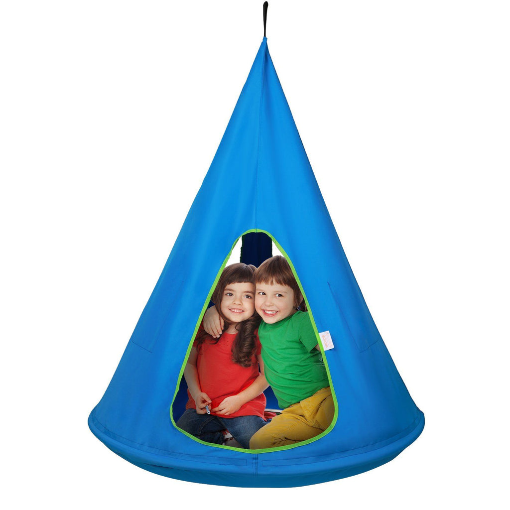 Kids Nest Swing Chair, Hanging Hammock Chair with Adjustable Rope, Hammock Swing Chair for Kids Indoor and Outdoor Use (39" D x 52" H), 250lbs Weight Capacity, Sensory Swing for Kids, Blue