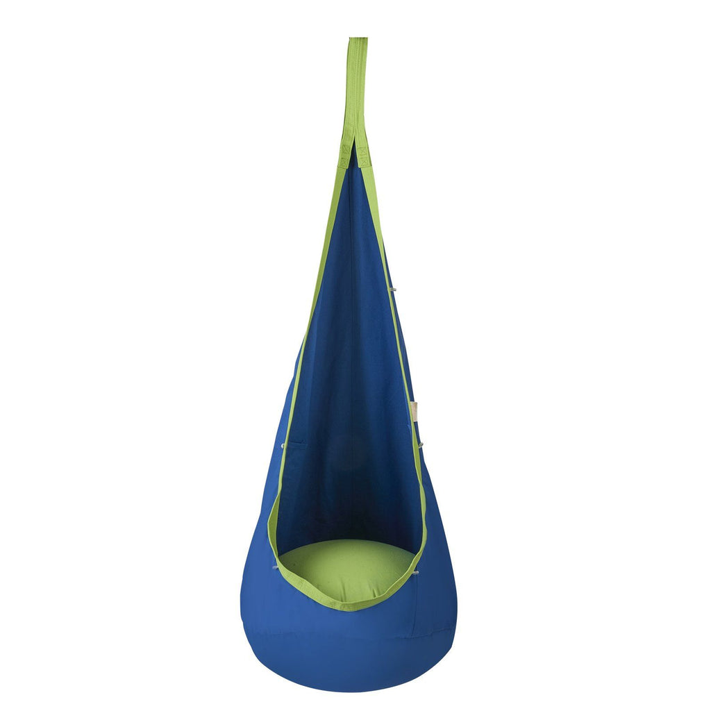 Kids Pod Swing Seat, Hanging Hammock Chair with LED Lights Strings, Inflatable Cushion, Sensory Pod Swing Chair for Kids Indoor and Outdoor Hanging Chair, 100% Cotton Loading Capacity 120 lbs
