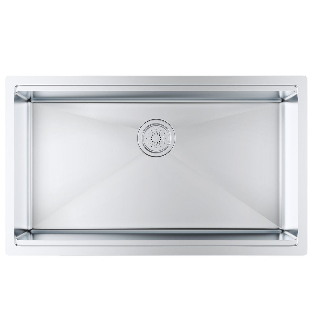 Kitchen Sink, 304 Stainless Steel Drop-In Sinks, Undermount Single Bowl Basin with Ledge and Accessories, Household Dishwasher Sinks for Workstation, RV, Prep Kitchen, and Bar Sink, 32 inch