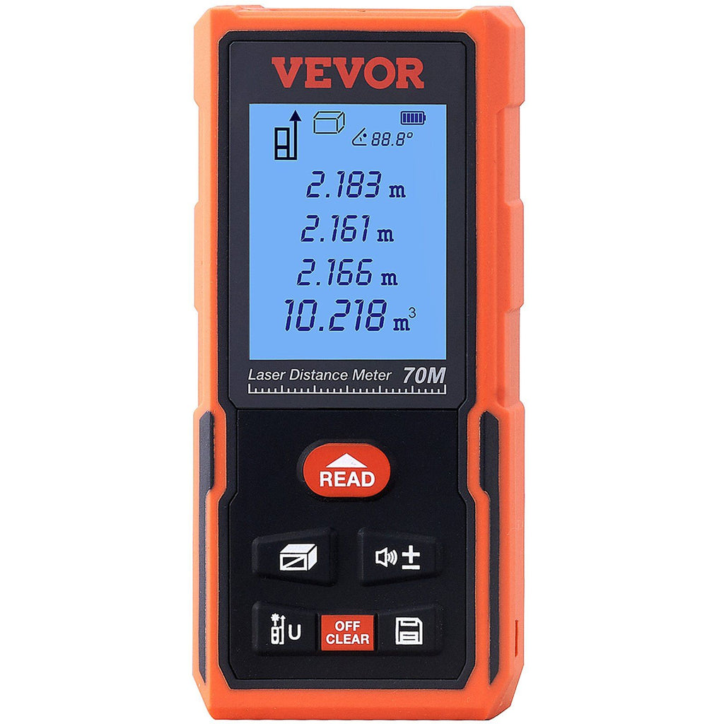 Laser Measure, 229 ft, ±1/16'' Accuracy Laser Distance Measure with 99-Group Storage, ft/m/in/ft+in, 2'' Backlit LCD Screen Laser Meter, Pythagorean Mode, Measure Distance, Area and Volume