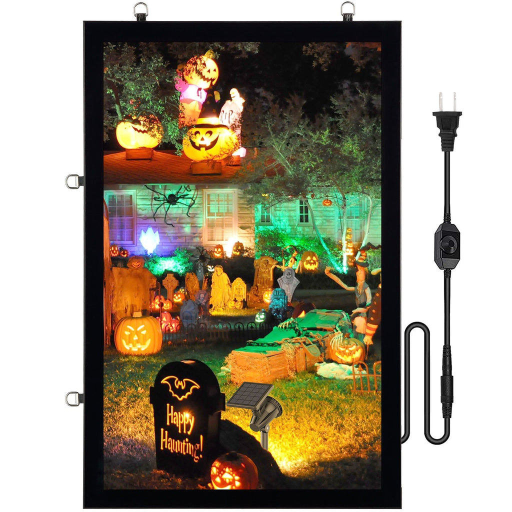LED Poster Frame in Black, 16" x 24" Photo Frame, Sidewalk Sign for Advertising Display, Picture Aluminum Frame with Backlighting LED Light Box, Horizontal & Vertical Formats for Wall, Single