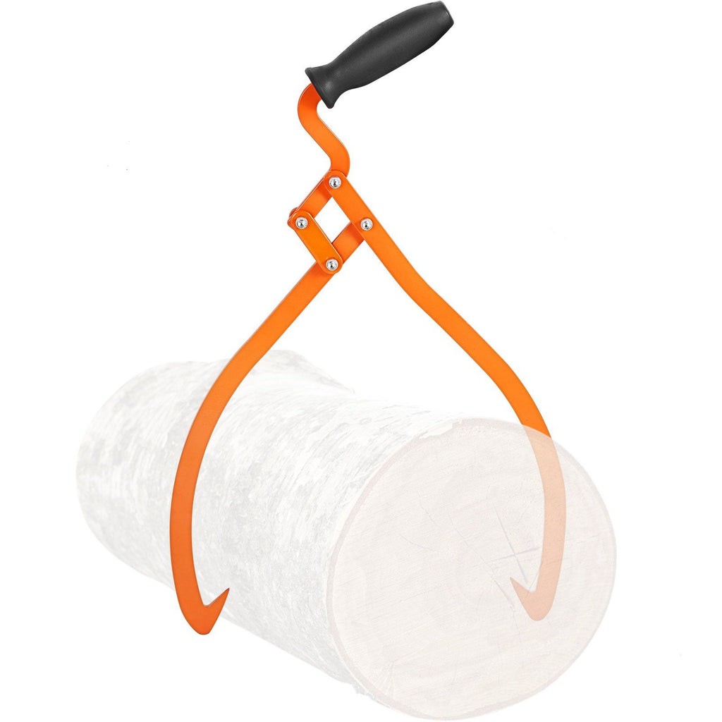 Log Tongs, 20 inch 2 Claw Logging Skidding Tongs Non-Slip Grip, Steel Hand Log Grapple with 110 lbs Loading Capacity, Log Lifting, Handling, Dragging & Carrying Tool