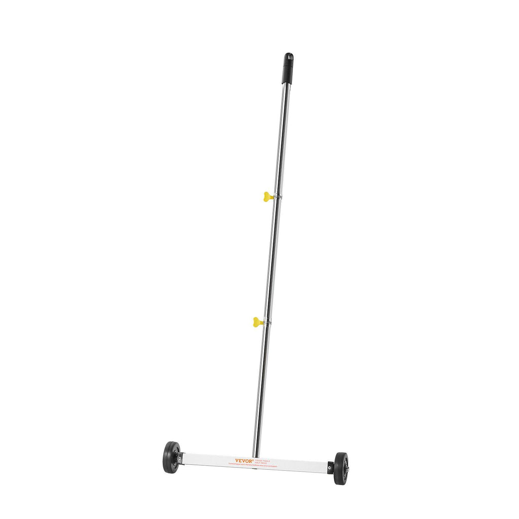 Magnetic Sweeper with Wheels, 17 inch, 10 lbs Load Capacity, Lightweight Magnetic Pickup Sweeper with Adjustable Handle, Pick Up Nails and Screws, Easy Cleanup for Garages, Roofing Projects