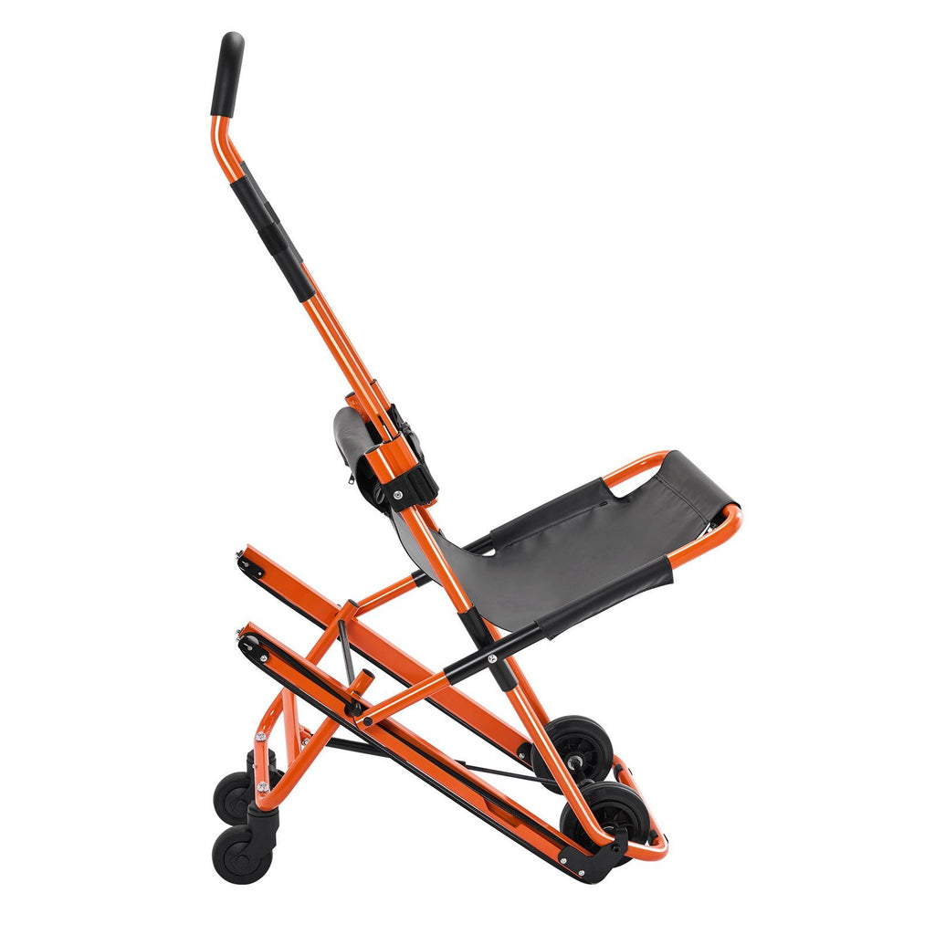 Manual Stair Chair, 350 lbs Load Capacity, Foldable Emergency Stair Wheelchair with 4 Wheels, Portable Transport Stair Chair Ambulance Firefighter Evacuation Use for Elderly, Disabled Transfer