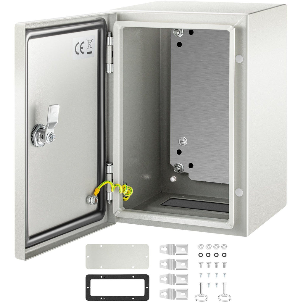 NEMA Steel Enclosure, 12 x 8 x 8'' NEMA 4X Steel Electrical Box, IP66 Waterproof & Dustproof Outdoor / Indoor Electrical Junction Box, with Mounting Plate