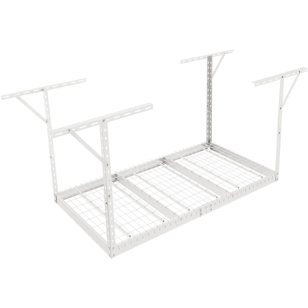 Overhead Garage Storage Rack, 3x6 Garage Ceiling Storage Racks, Heavy Duty Adjustable Cold Rolled Steel Racks for Garage Storage, Organization, 550 lbs Load Capacity, 22''-40" (White)