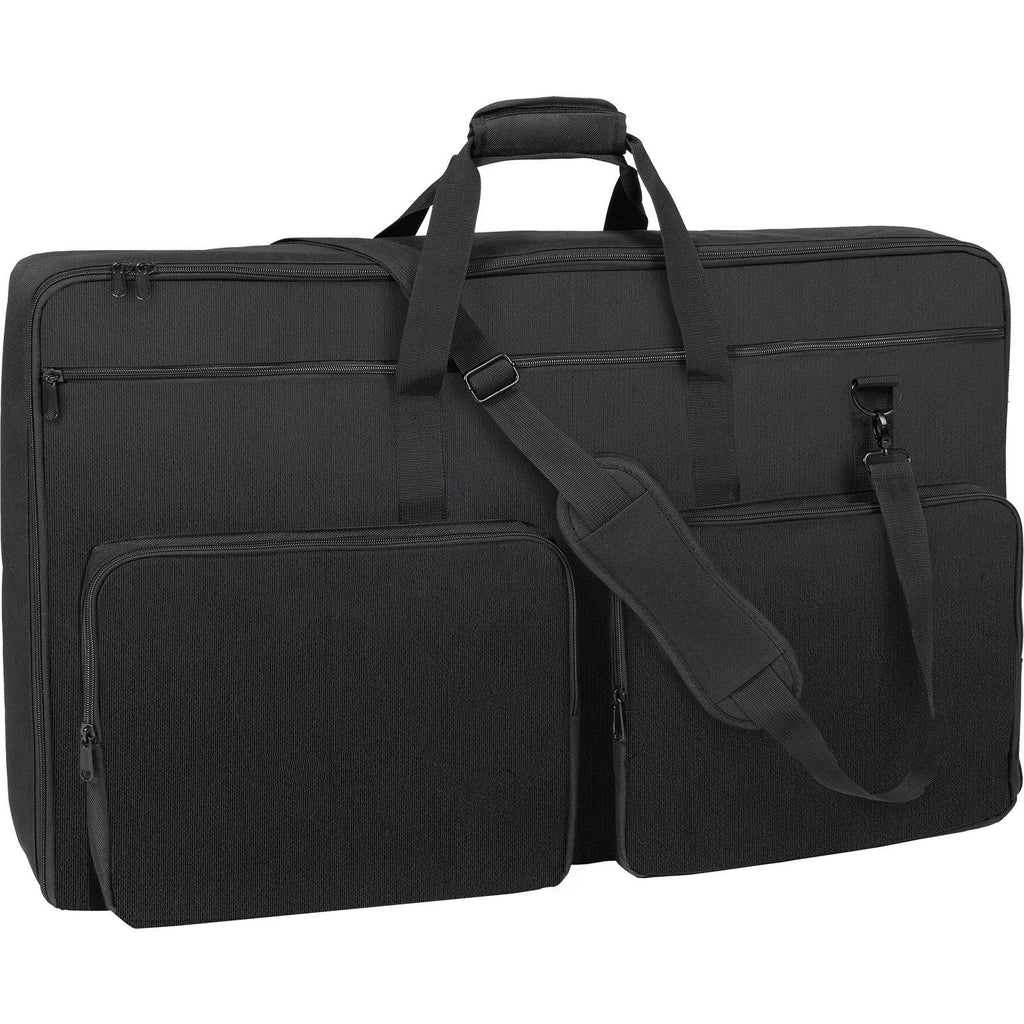 Padded DJ Mixer Gig Bag, 1200D Oxford Fabric, DJ Gear Carry Bag with a Storage Pocket 4.92 ft Removable Shoulder Strap 0.39 in Padding, 32.6 x 8.6 x 20.4 in Storage Case Fits for DJ Controller