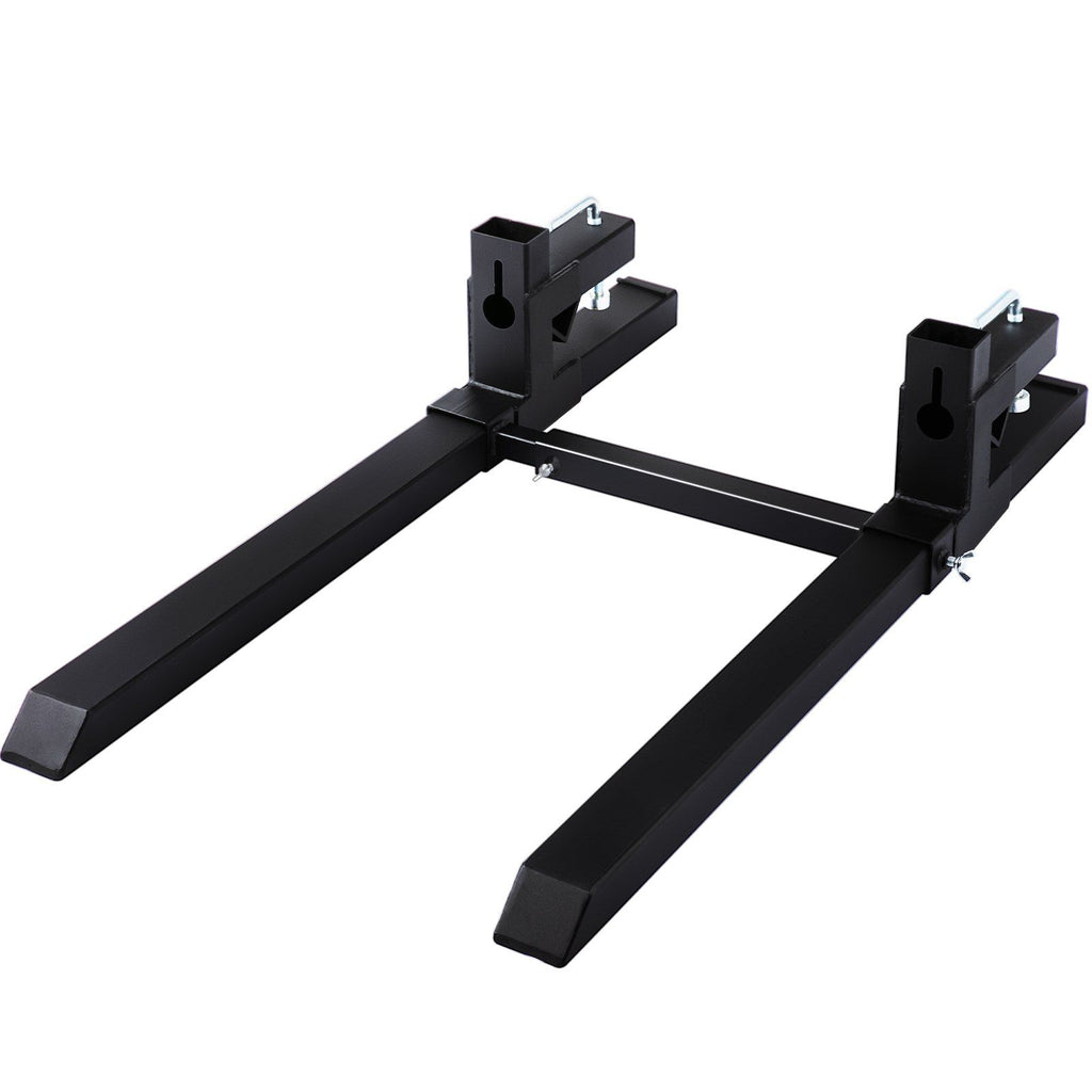 Pallet Forks 42.9" 4000 Lbs Max, Clamp On Tractor Bucket Forks with Adjustable Stabilizer Bar, Heavy Duty Front Loader Forks 58.7" Total Length, Fork Attachment for Skid Steer, Loader Bucket