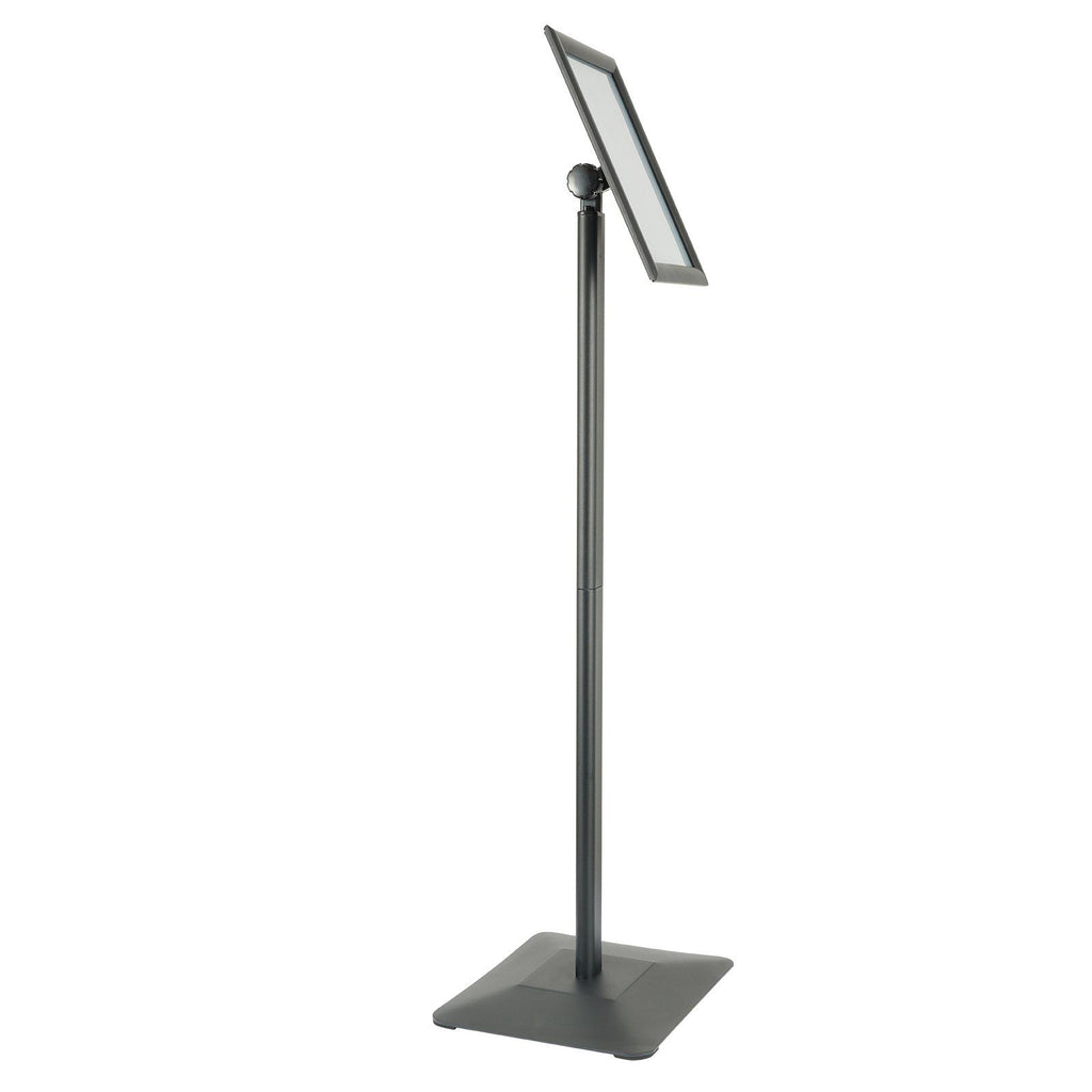 Pedestal Sign Holder, 8.5 x 11 Inch Vertical and Horizontal Adjustable Poster Stand, Heavy-Duty Floor Standing Sign Holder with Metal Base for Display, Advertisement, and Outdoor, Black