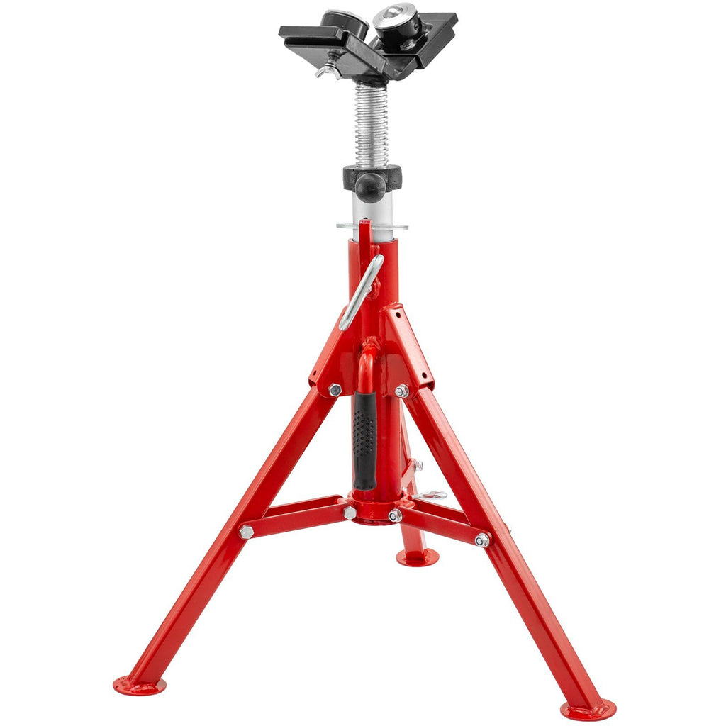 Pipe Jack Stand with 2-Ball Transfer V-Head and Folding Legs 1500LB Welding Pipe Stand Adjustable Height 20-37IN 1107C-type Pipe Jacks for Welding