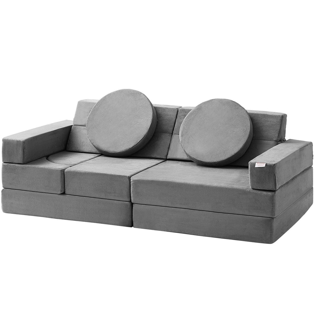 Play Couch, Modular Kids Nugget Couch 15pcs, Toddler Foam Sofa Couch with High-density 25D Sponge for Playing, Creating, Sleeping, Imaginative Kids Furniture for Bedroom and Playroom