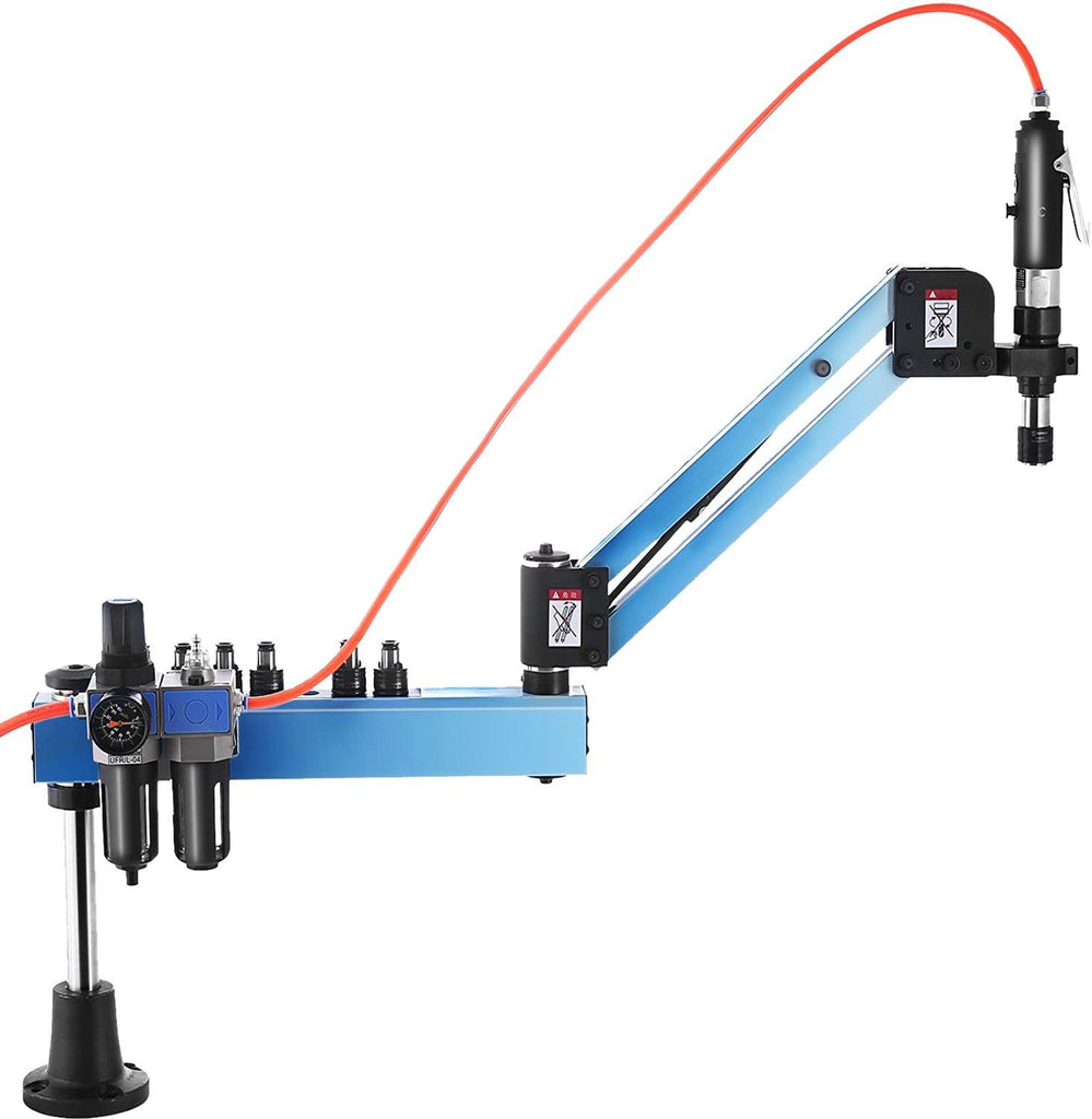 Pneumatic Tapping Machine, M3-M12 Tap Collets 1200mm 360° Multi-directions Pneumatic Air Tapper Universal Flexible Arm Drilling Threading Machine