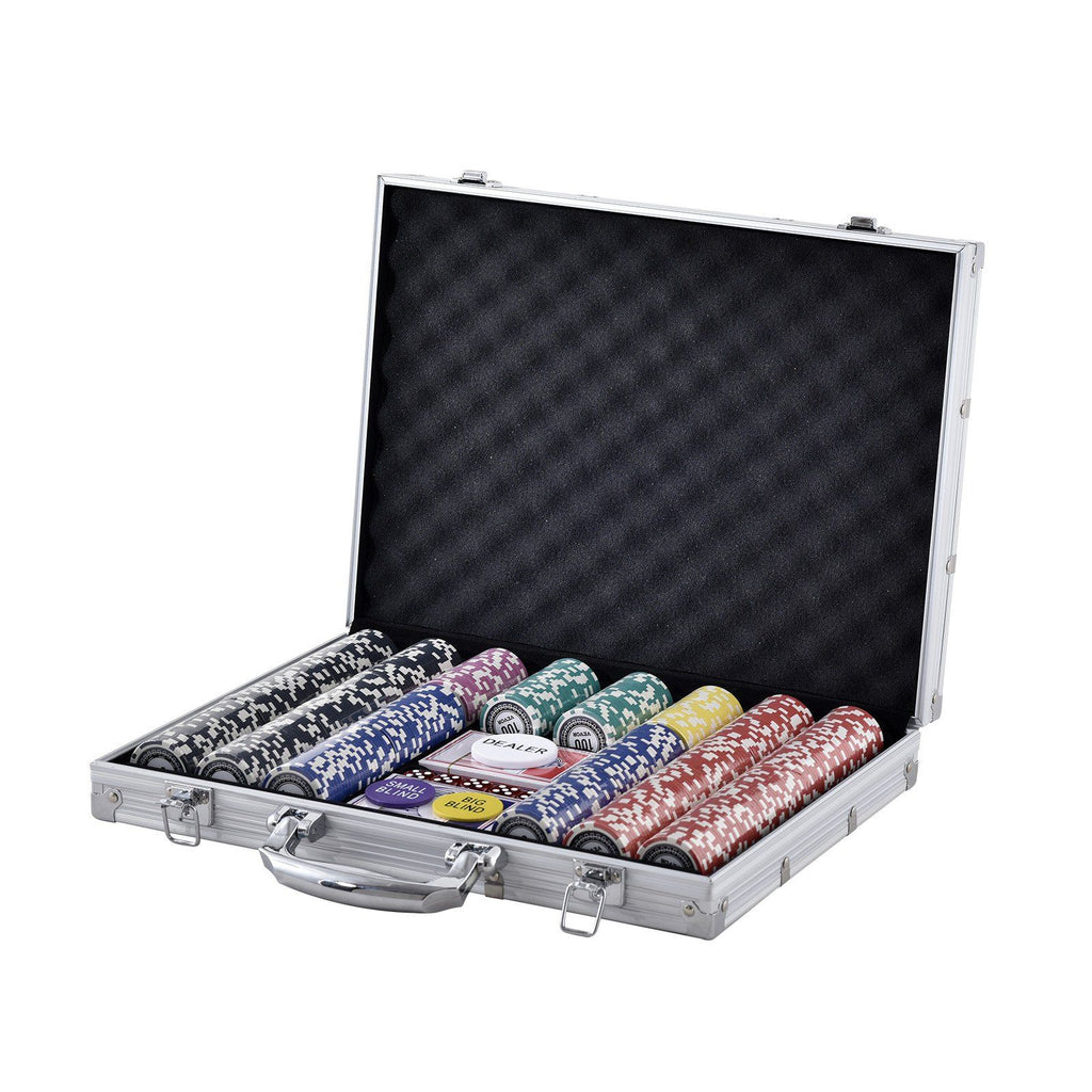 Poker Chip Set, 500-Piece Poker Set, Complete Poker Playing Game Set with Aluminum Carrying Case, 11.5 Gram Casino Chips, Cards, Buttons and Dices, for Texas Hold'em, Blackjack, Gambling
