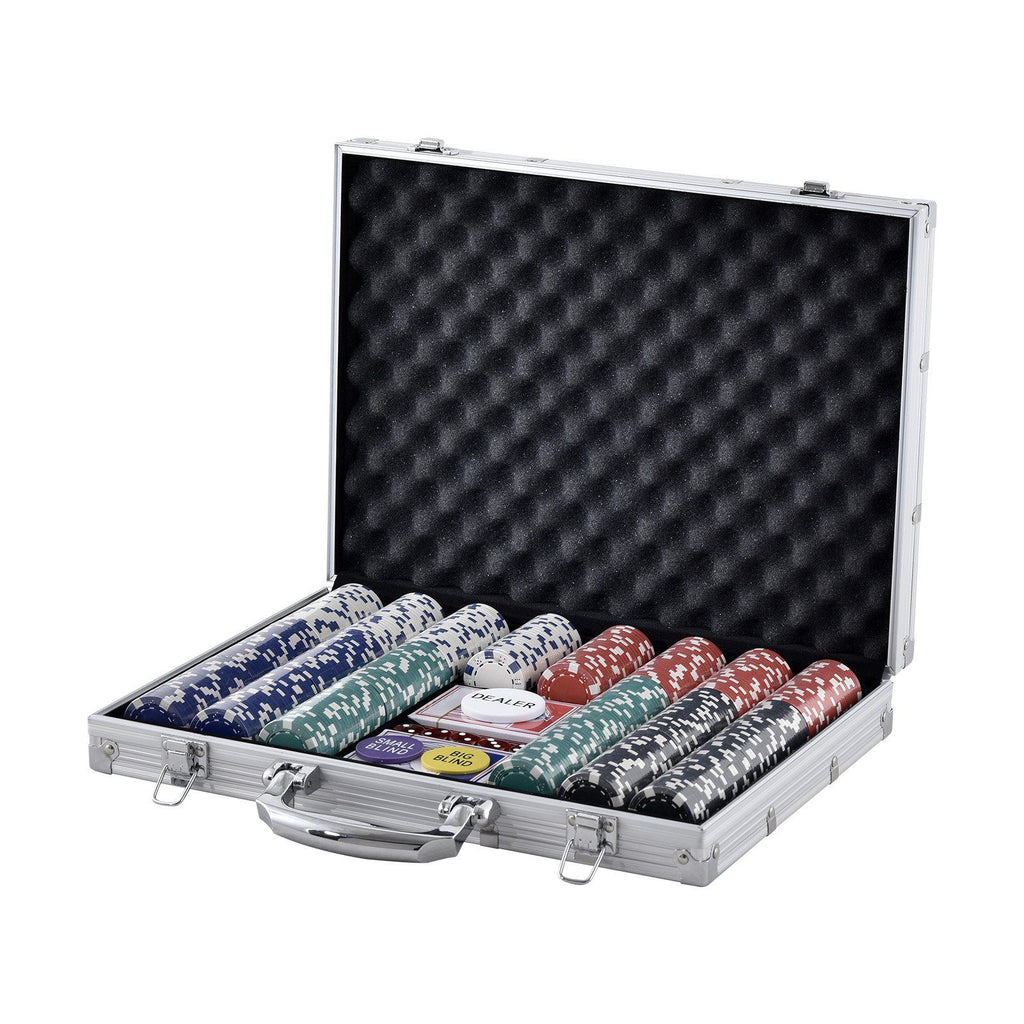 Poker Chip Set, 500-Piece Poker Set, Complete Poker Playing Game Set with Aluminum Carrying Case, 11.5 Gram Casino Chips, Cards, Buttons and Dices, for Texas Hold'em, Blackjack, Gambling
