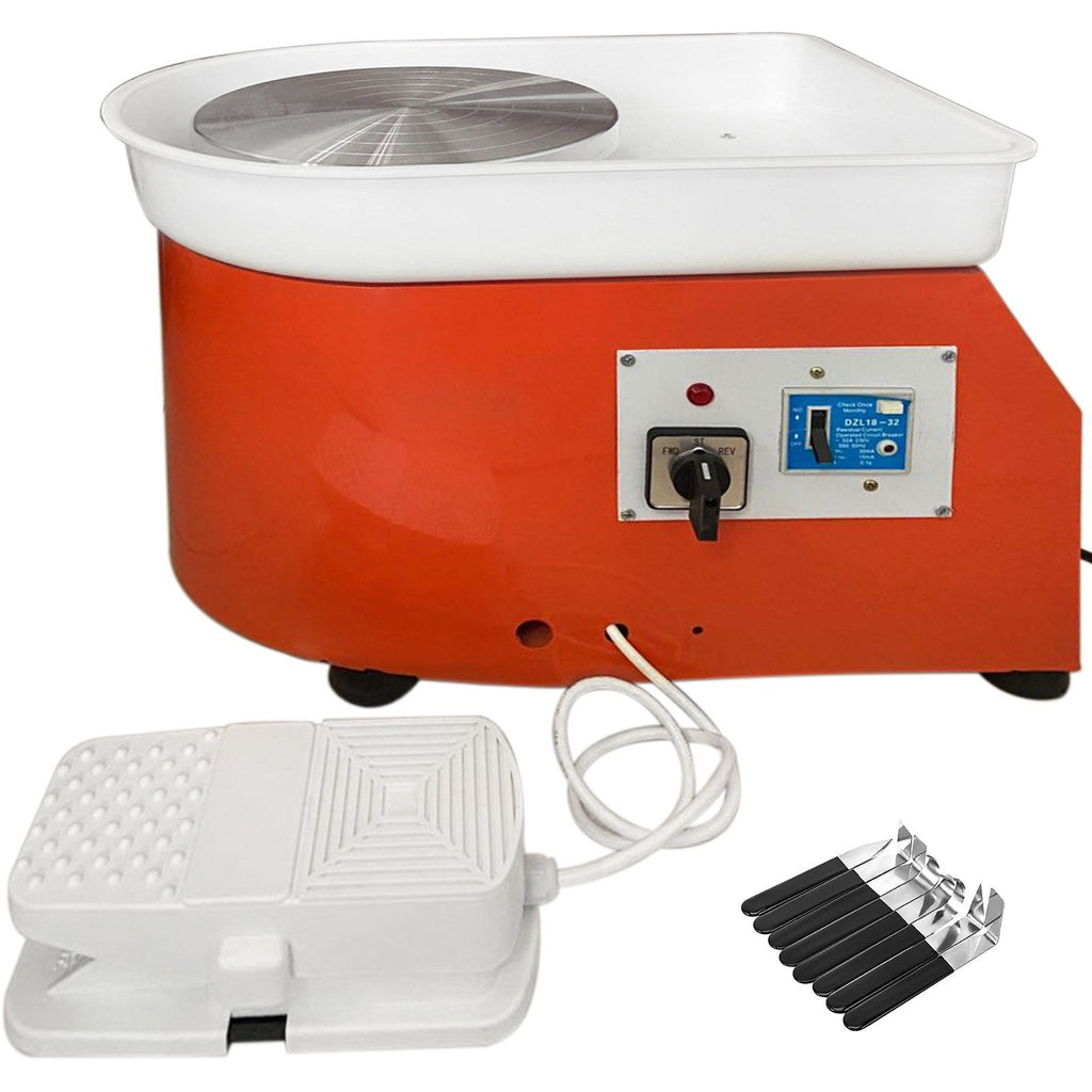 Pottery Wheel 25cm Pottery Forming Machine with Sculpting Set Adjustable Feet Ceramic Pottery Wheel 280W Art Craft DIY Clay Tool for Ceramic Work Ceramics Clay