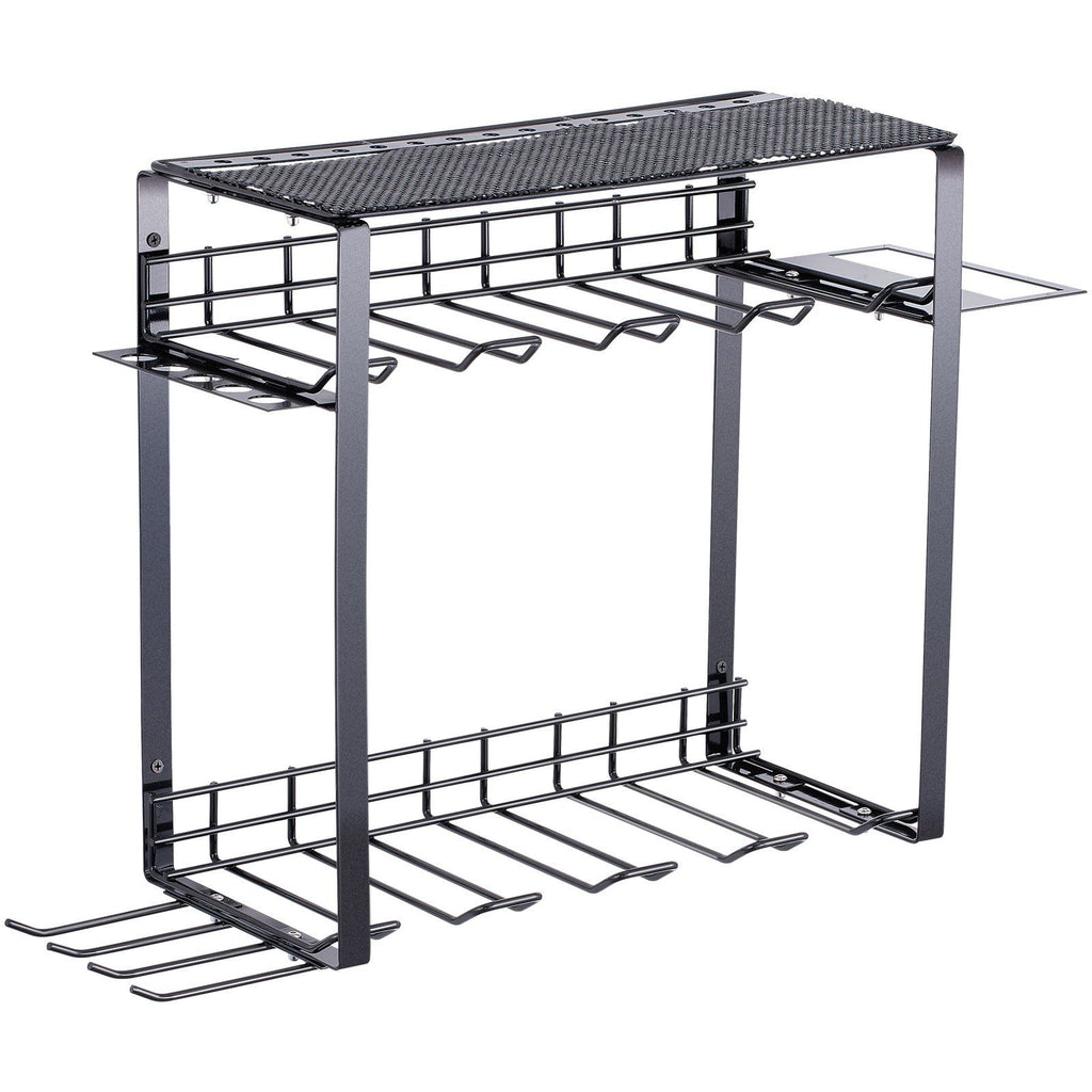 Power Tool Organizer, 8 Slot, 3 Layers, Cordless Drill Holder Wall Mount, Battery Charging Station Storage Rack, Multi-Function Garage Organization, Heavy Duty Metal Shelf for Screwdriver Pliers