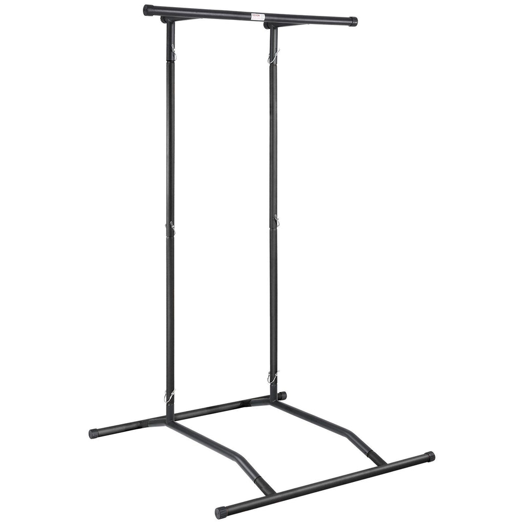 Power Tower Dip Station, 2-Level Height Adjustable Pull Up Bar Stand, Multi-Function Strength Training Workout Equipment, Home Gym Fitness Dip Bar Station, 220LBS Weight Capacity, Black