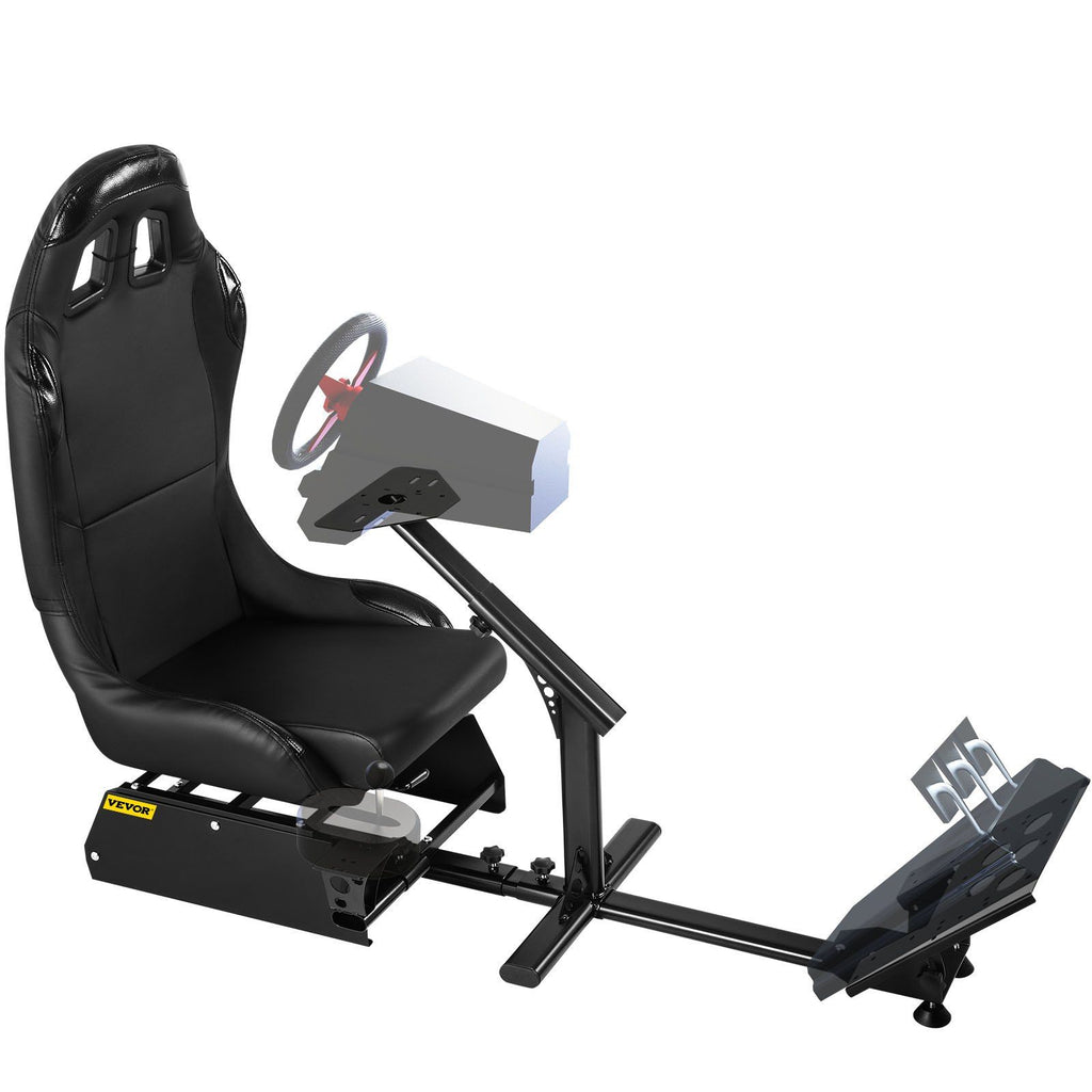 Racing Simulator Seat Adjustable Driving Gaming Reclinable Seat with Gear Shifter Mount fit for PS4 PS3 Xbox Logitech Racing Simulator Seat Racing Wheel Stand Cockpit (Seat, PS3/PS3/G29/G920)