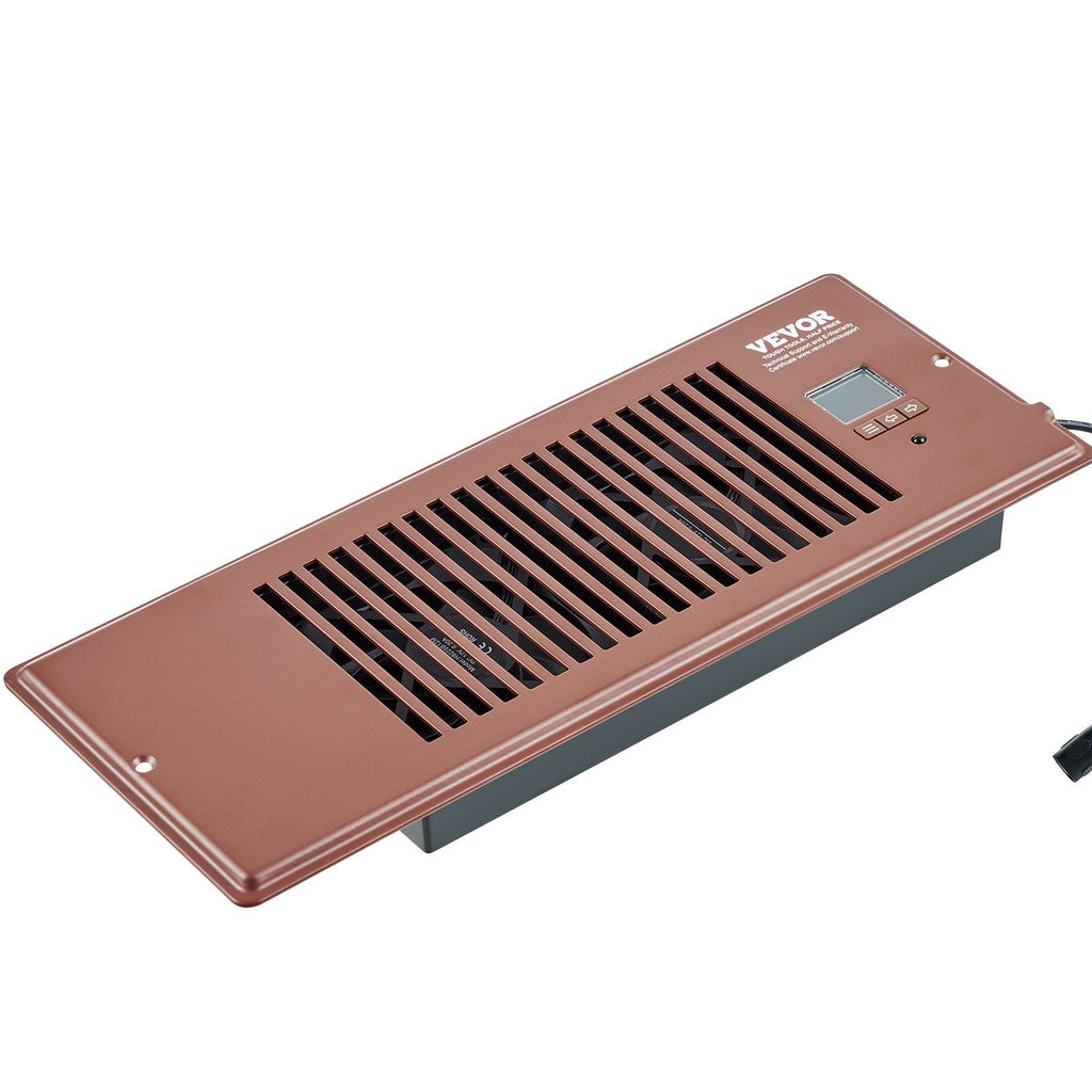 Register Booster Fan, Quiet Vent Booster Fan Fits 4' x 12' Register Holes, with Remote Control and Thermostat Control, Adjustable Speed for Heating Cooling Smart Vent, Brown